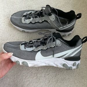 Men’s Nike React Black and Grey Size 10